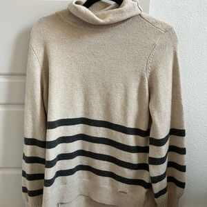 Michael Kors Beige and Black Turtleneck Sweater